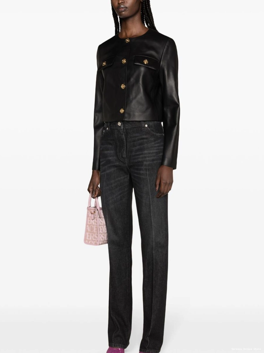 Cheap Versace Women leather Medusa jacket 0818